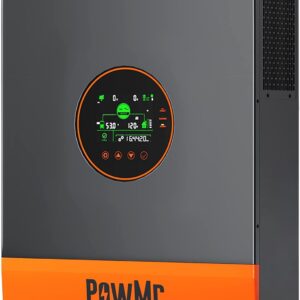 PowMr Inversor solar híbrido de 5000 W 48 V CC a 110 V/120 V/208 V/240 V CA, inversor de onda sinusoidal pura monofásico y dividido y trifásico con controlador MPPT de 100 A, soporte paralelo